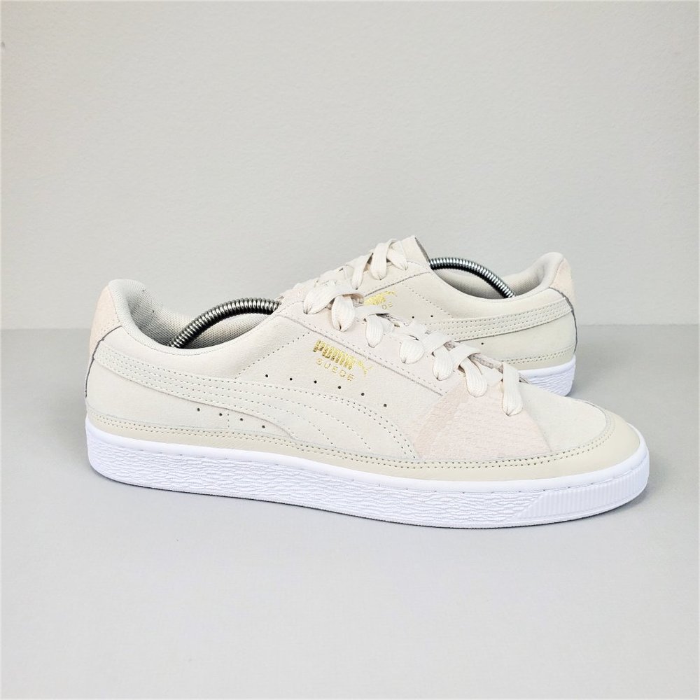 NWOT Puma Whisper White Suede Skate Premium Sneakers Men’s Size 10
